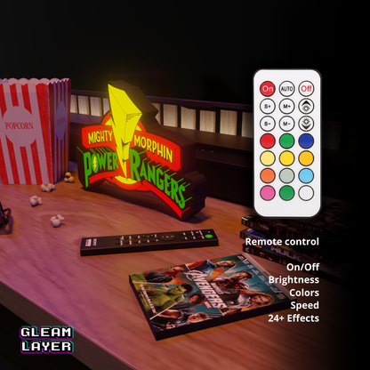 Power Rangers Led Lightbox Rgb Light Sign