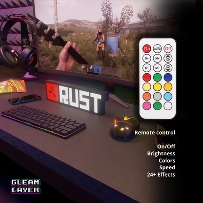 RUST Placa Gaming Iluminada