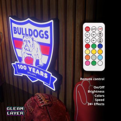 Western Bulldogs AFL Logo LED RGB Wall Display Light Sign