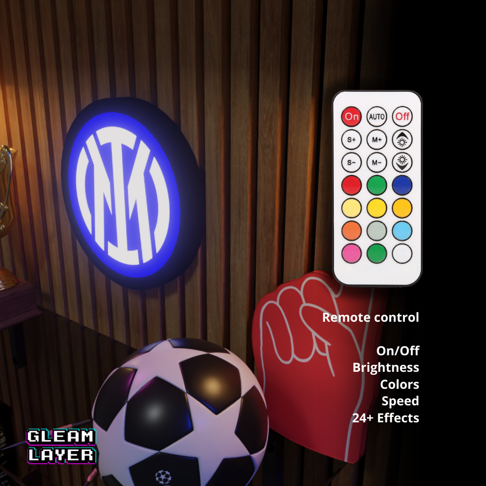 Inter Milan FC Logo Led RGB Wall Display Light Sign