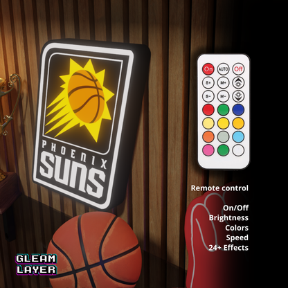 Phoenix Suns Led Light Box NBA Sports Bar Light Display Wall Sign