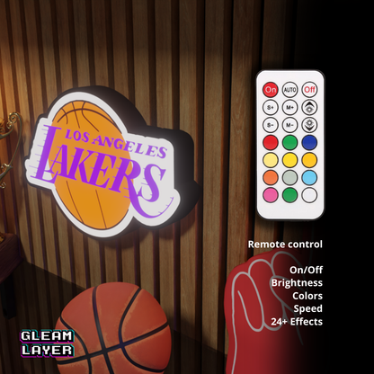 Los Angeles Lakers Led Light Box NBA Sports Bar Light Display Wall Sign