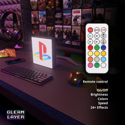 Playstation Retro Black Logo Led Gaming Light Sign