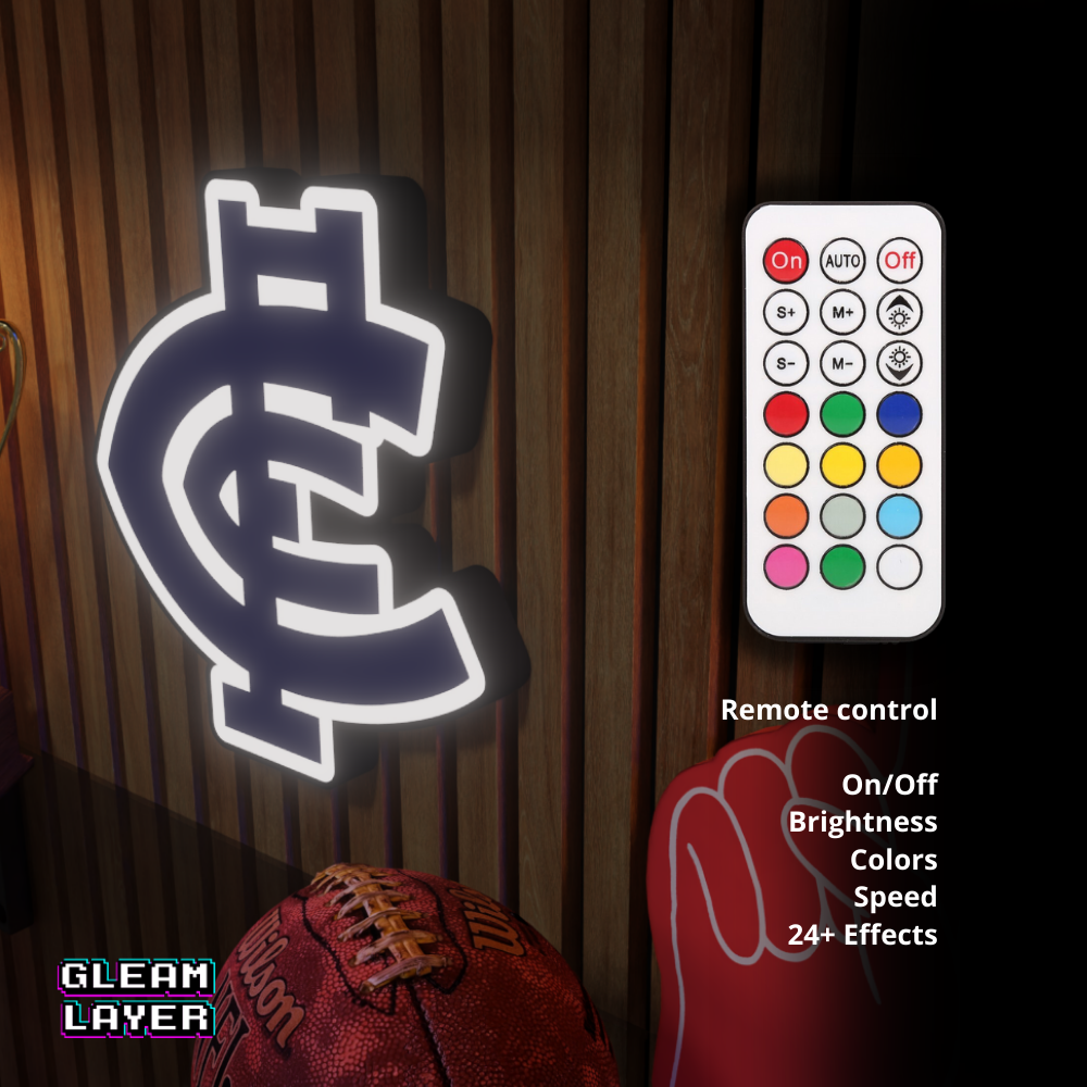 Carlton Blues AFL Logo LED RGB Wall Display Light Sign