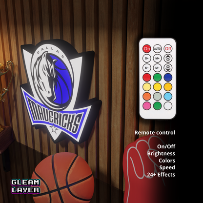 Dallas Mavericks Led Light Box NBA Sports Bar Light Display Wall Sign