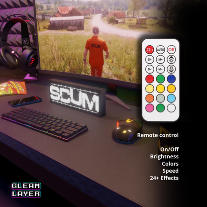 Scum Survival Game Led Gaming Lightbox Rgb Light Sign