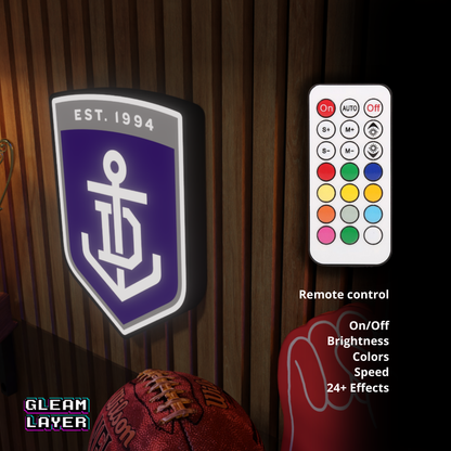Fremantle Dockers AFL Logo LED RGB Wall Display Light Sign