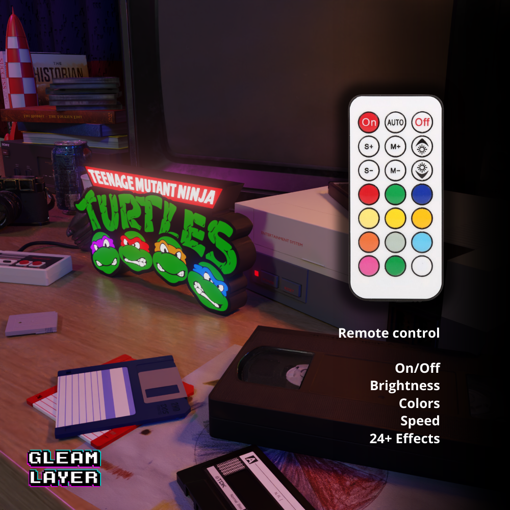 Teenage Mutant Ninja Turtles Led Light Sign with Leonardo, Donatello, Raphael and Michelangelo
