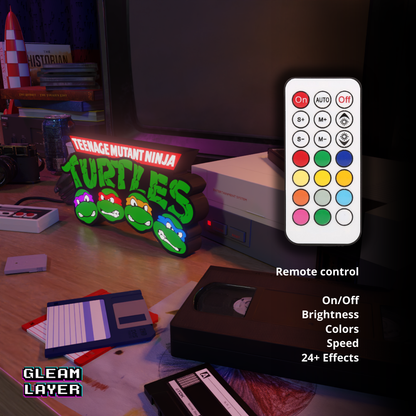 Teenage Mutant Ninja Turtles Led Light Sign with Leonardo, Donatello, Raphael and Michelangelo