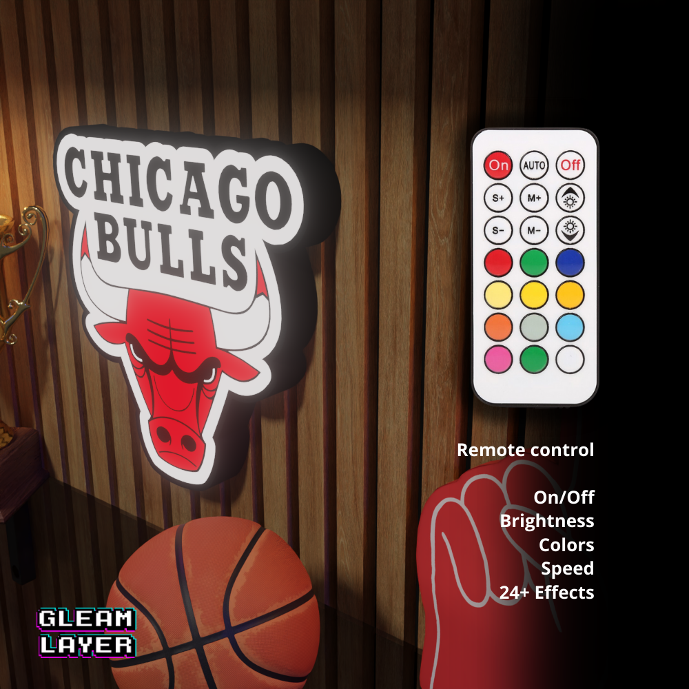 Chicago Bulls Led Light Box NBA Sports Bar Light Display Wall Sign
