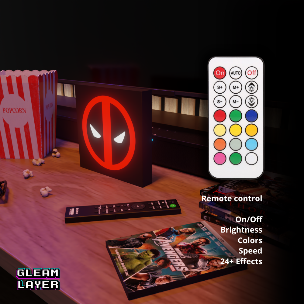 Deadpool Logo Led Light Sign