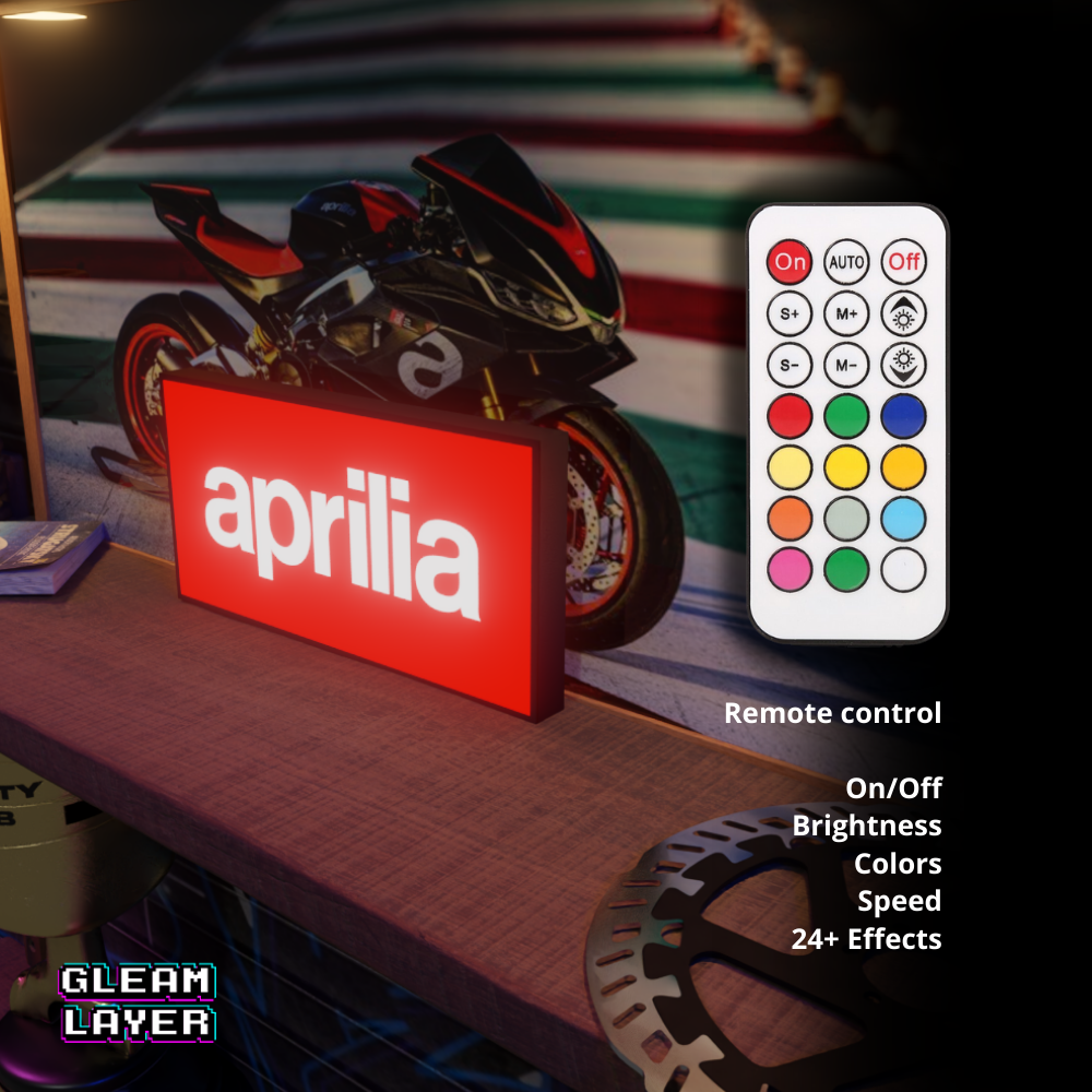 Aprilia Motorcycles Logo Led RGB Light Sign