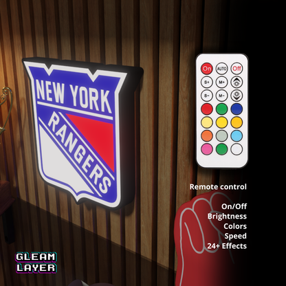 New York Rangers Led Light Box NHL Sports Bar Light Display Wall Sign