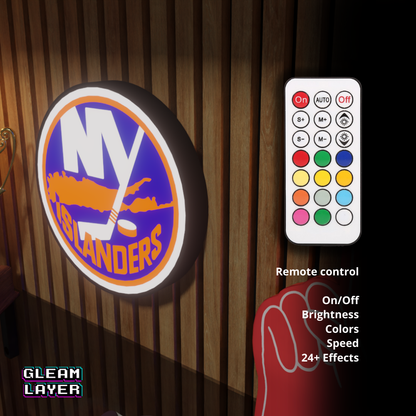 New York Islanders Led Light Box NHL Sports Bar Light Display Wall Sign