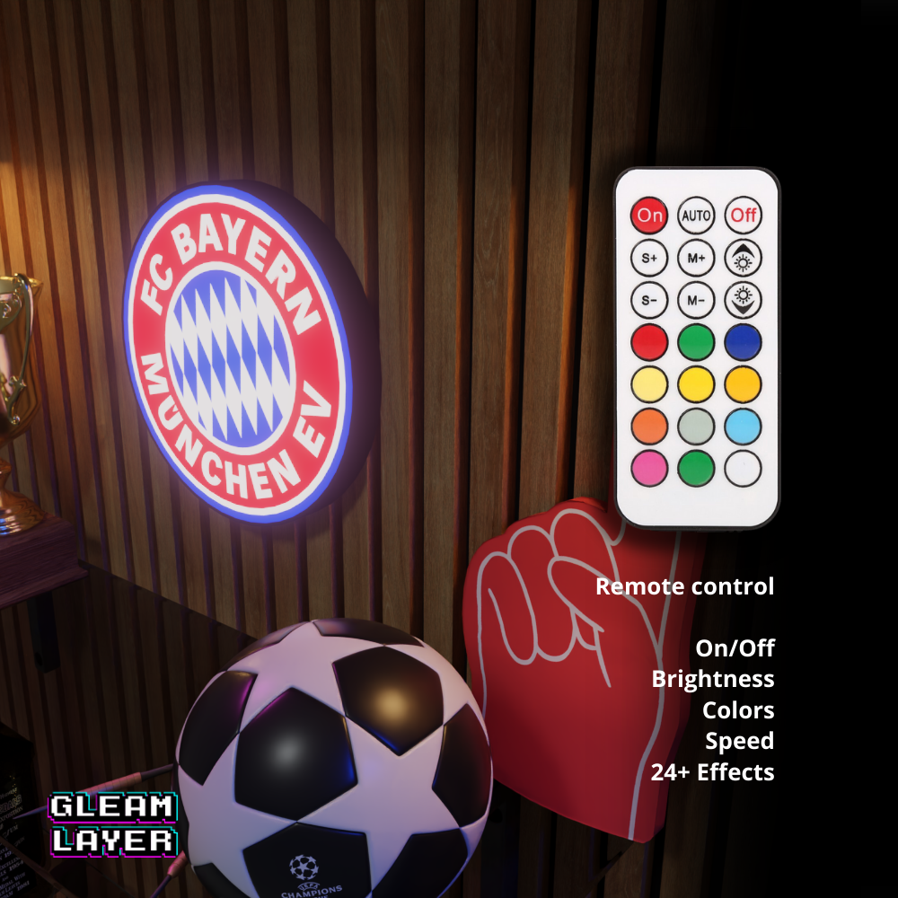 FC Bayern München Logo Led RGB Wall Display Light Sign