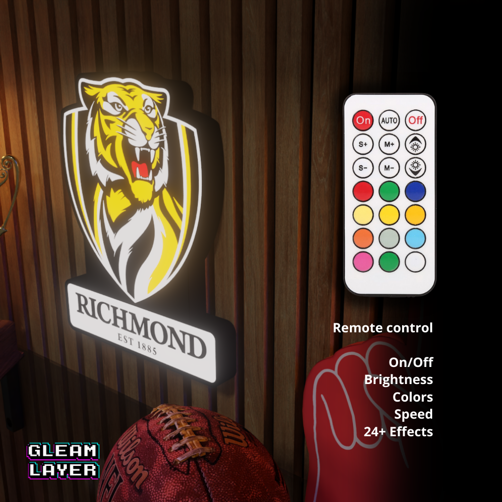 Richmond Tigers AFL Logo LED RGB Wall Display Light Sign