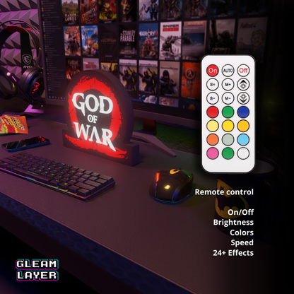 God of War Logo Led Gaming RGB Light Sign