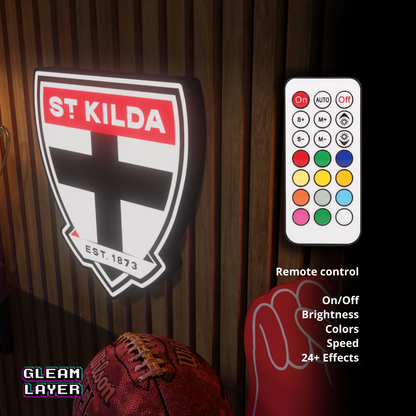 St Kilda Saints AFL Logo LED RGB Wall Display Light Sign