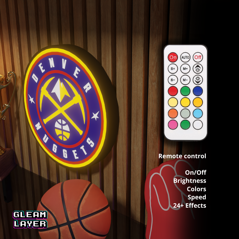 Denver Nuggets  Led Light Box NBA Sports Bar Light Display Wall Sign