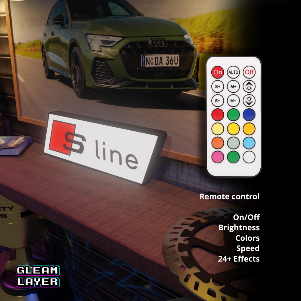 Audi S line Logo Led RGB Light Sign