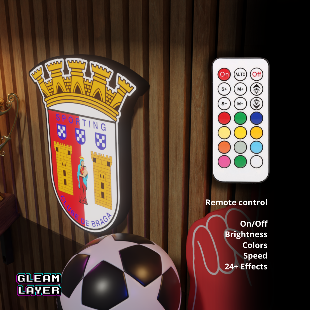 SC Braga Logo Led RGB Wall Display Light Sign