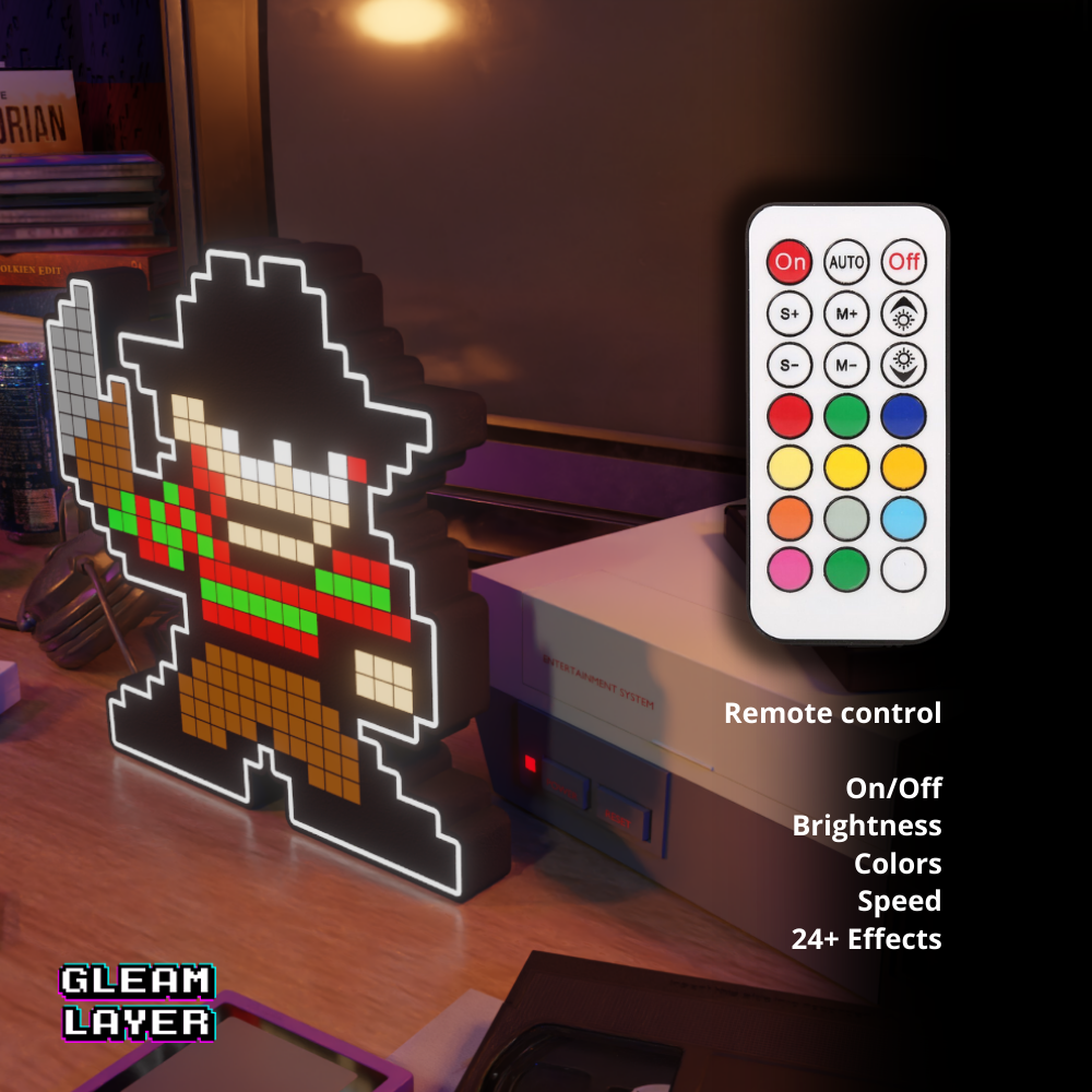 Freddy Krueger 8-bit Pixel Led Lightbox Pixel Art Light