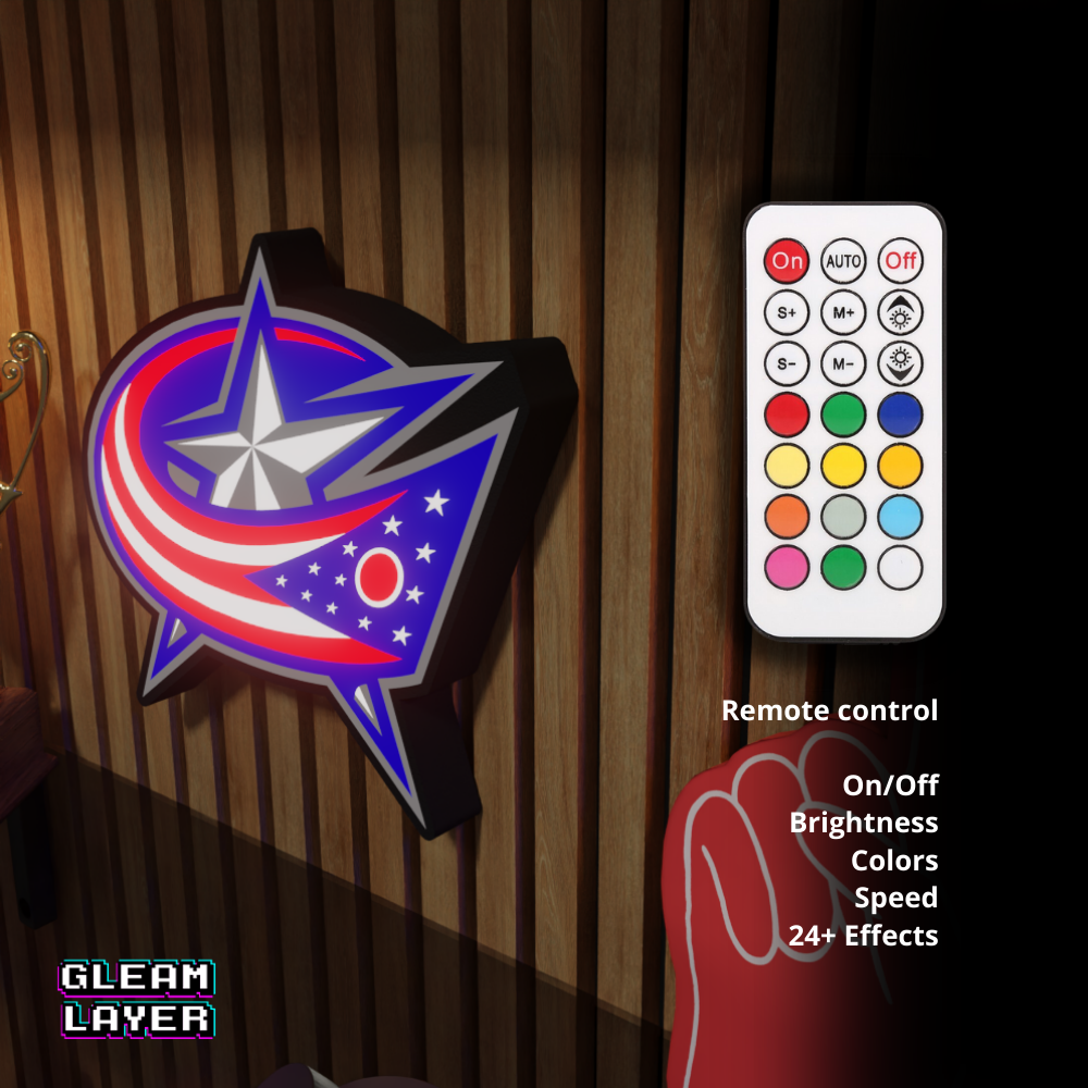 Columbus Blue Jackets Led Light Box NHL Sports Bar Light Display Wall Sign