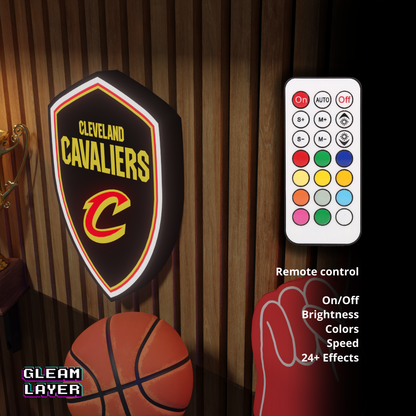 Cleveland Cavaliers Led Light Box NBA Sports Bar Light Display Wall Sign