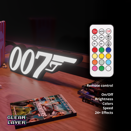 James Bond 007 Secret Agent Led RGB Light Sign