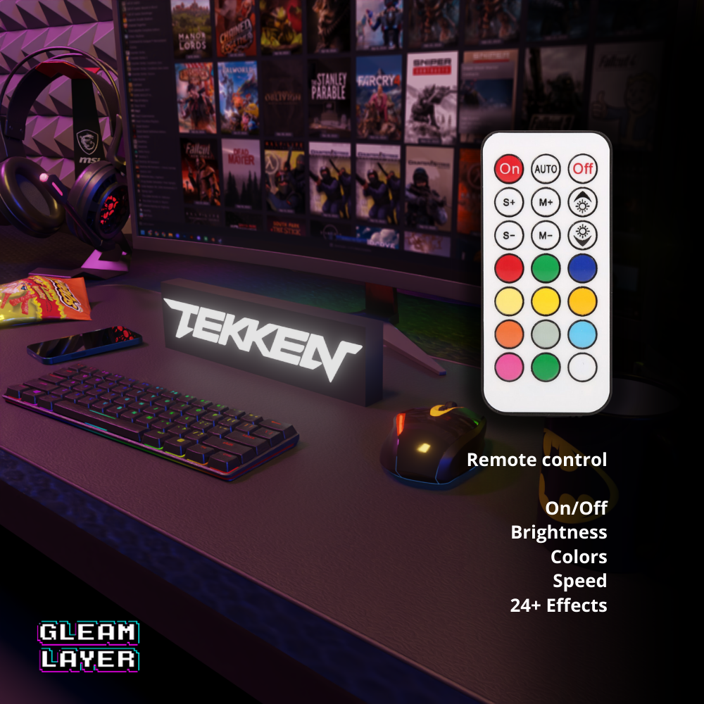 Tekken Led Gaming Lightbox Rgb Light Sign