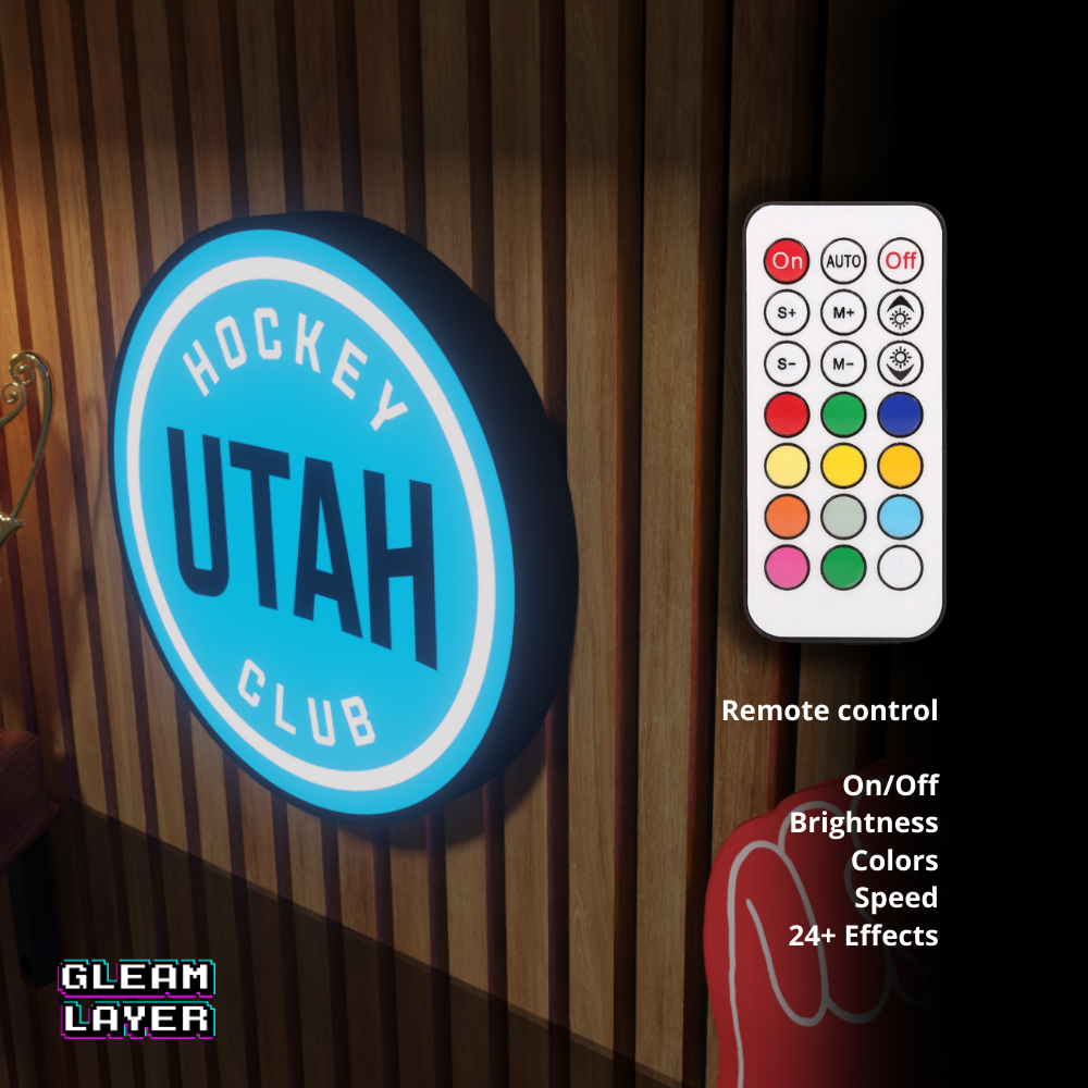 Utah Hockey Club Led Light Box NHL Sports Bar Light Display Wall Sign