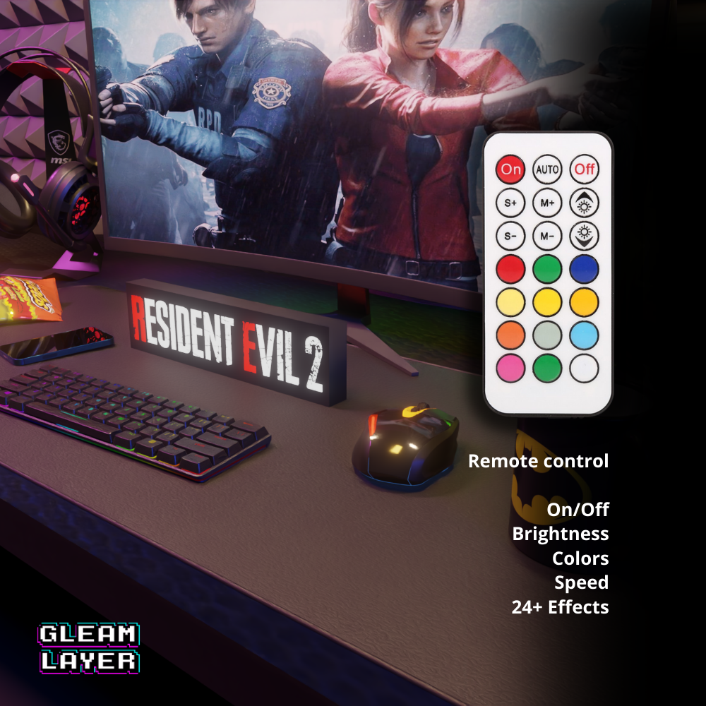 Resident Evil 2 Led Gaming Light Sign