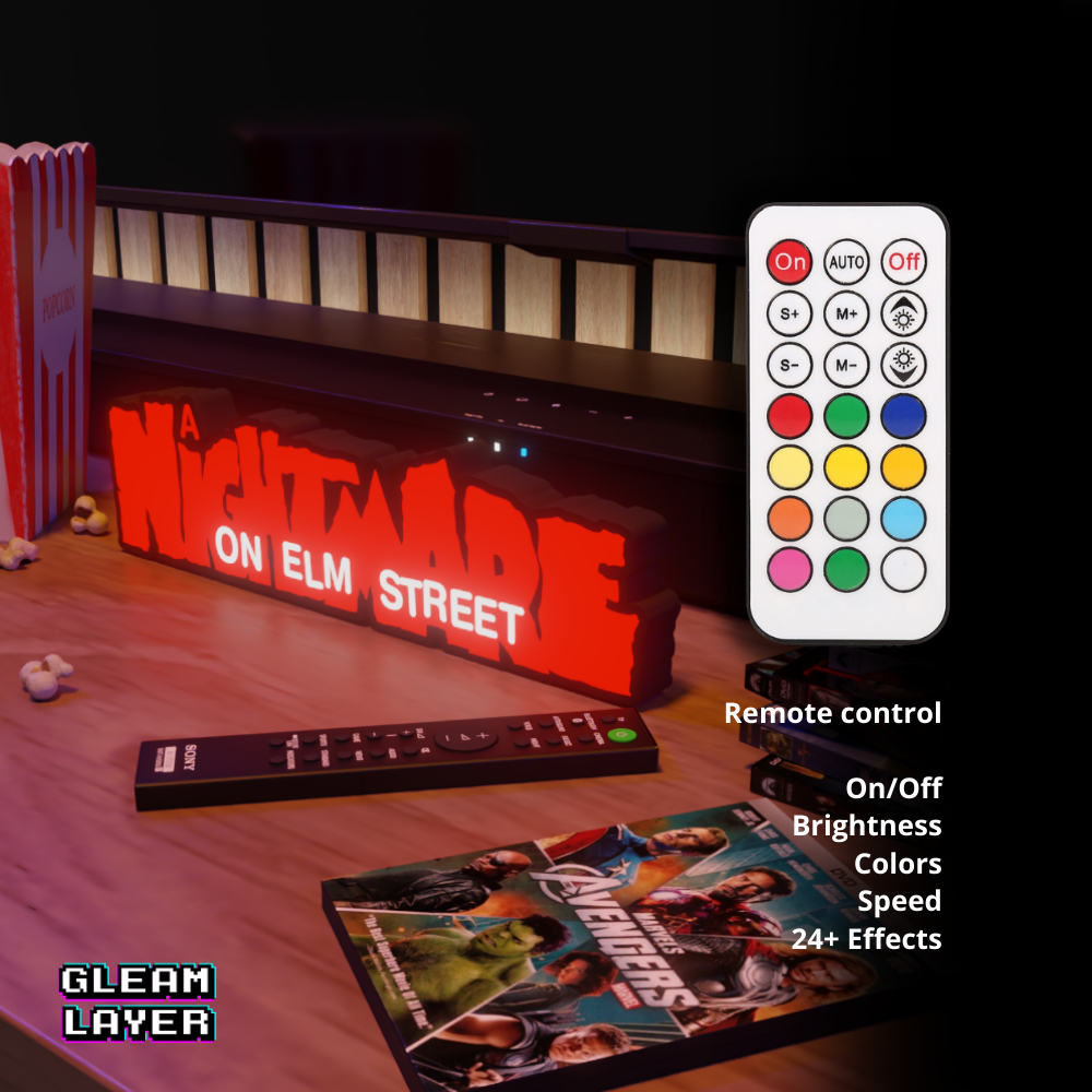 A Nightmare on Elm Street Horror Movie Led Light Sign
