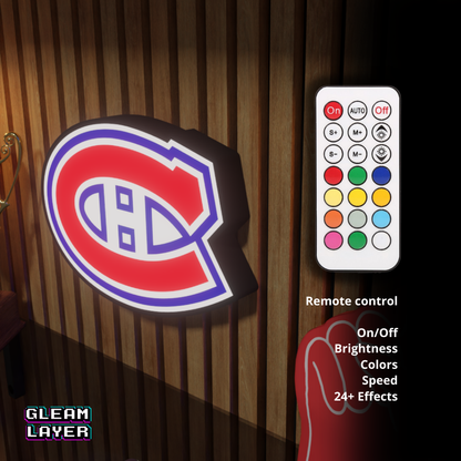 Montréal Canadiens Led Light Box NHL Sports Bar Light Display Wall Sign
