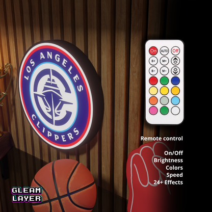 LA Clippers Led Light Box NBA Sports Bar Light Display Wall Sign