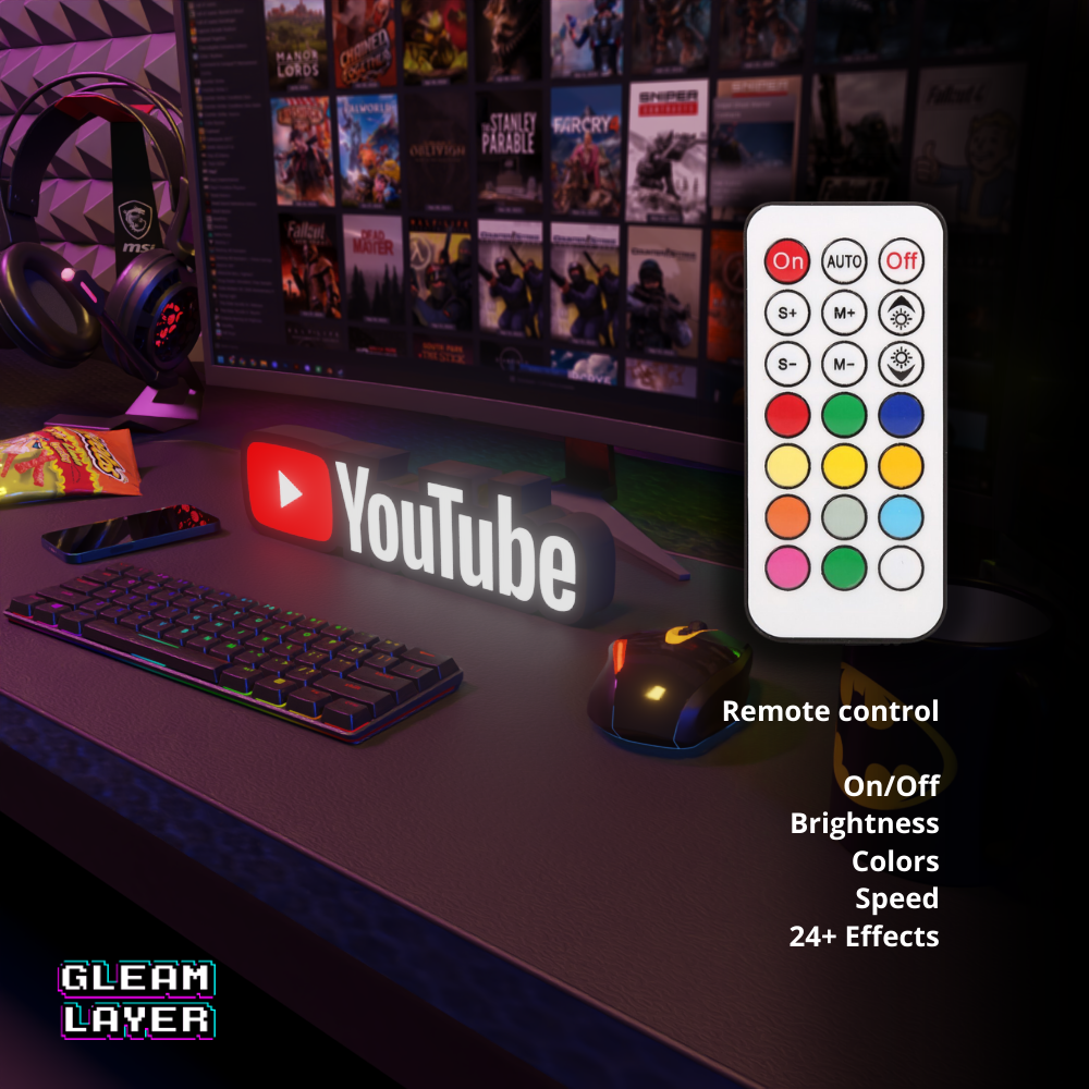 YouTube Led Lightbox RGB Light Sign