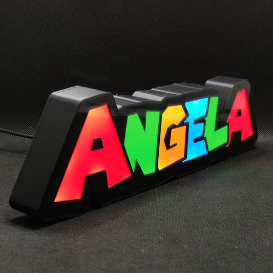 Angela Super Mario Style Personalized Name Lightbox