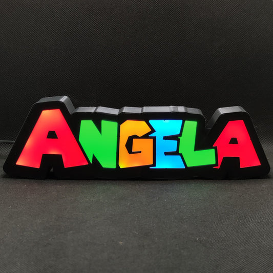 Angela Super Mario Style Personalized Name Lightbox