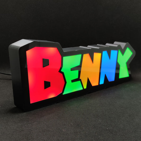 Benny Super Mario Style Personalized Name Lightbox