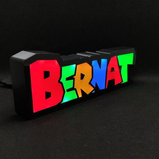 Beardy Super Mario Style Personalized Name Lightbox