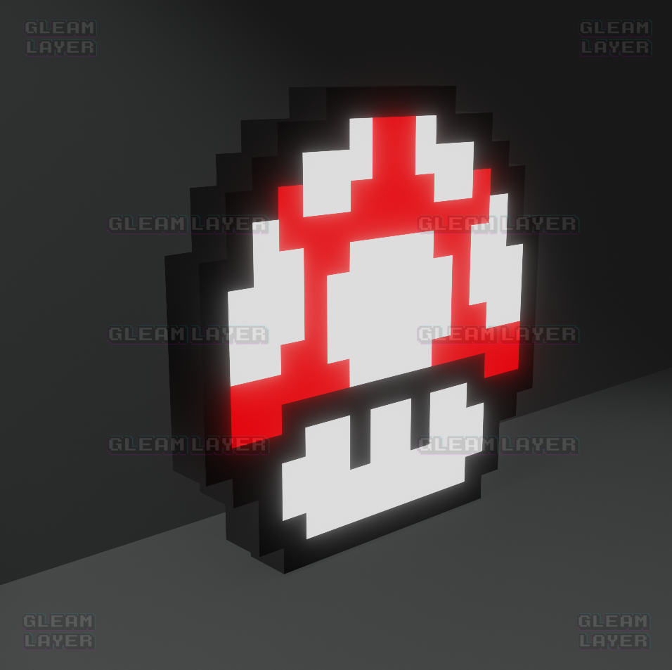 Super Mario Mushroom Led Gaming Light Sign