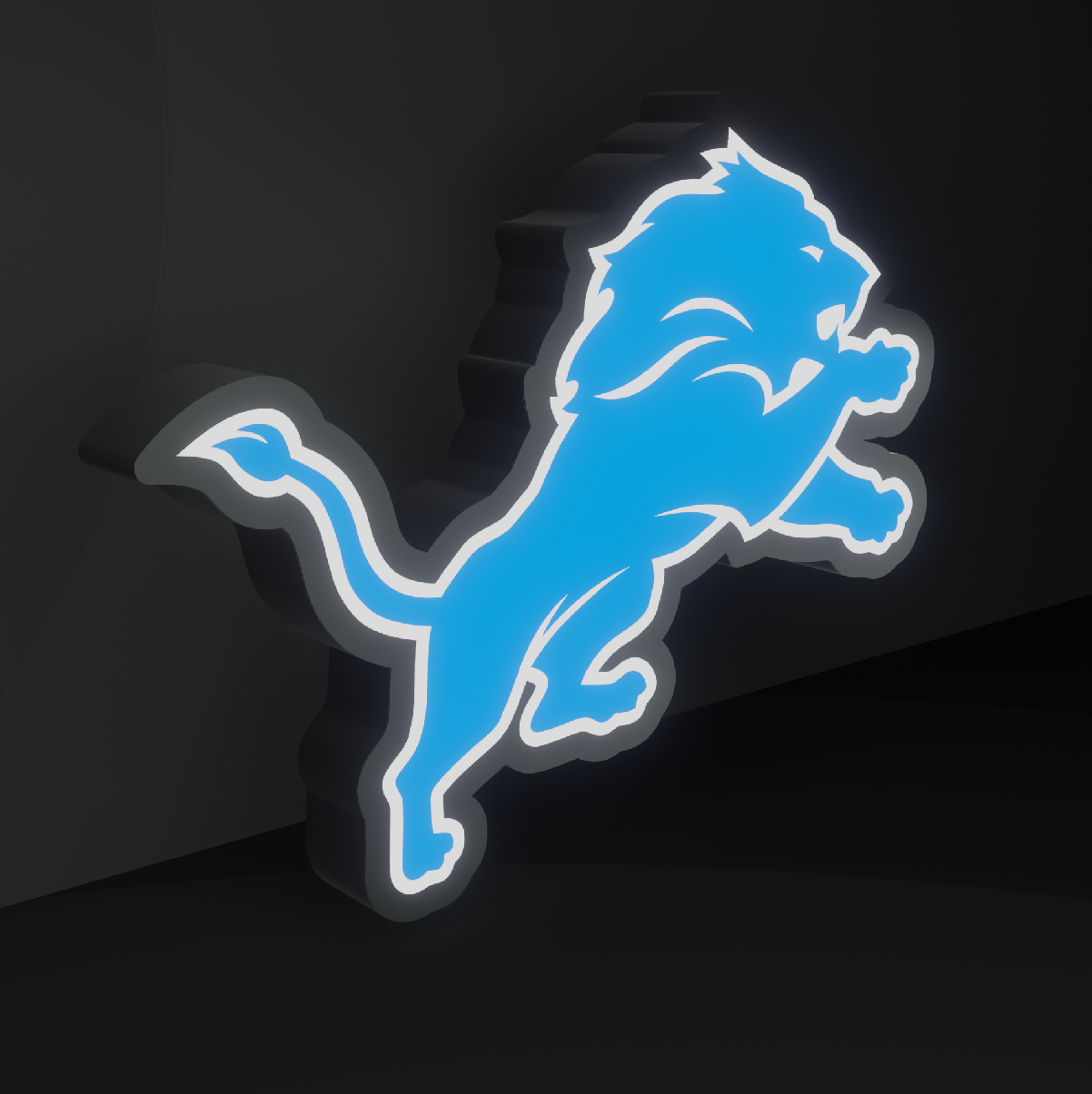 Detroit Lions Led Light Box NFC Team National Football League Display Sign