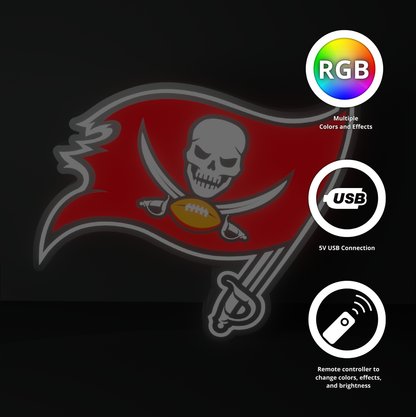 Tampa Bay Buccaneers Led Light Box NFC Team National Football League Display Sign