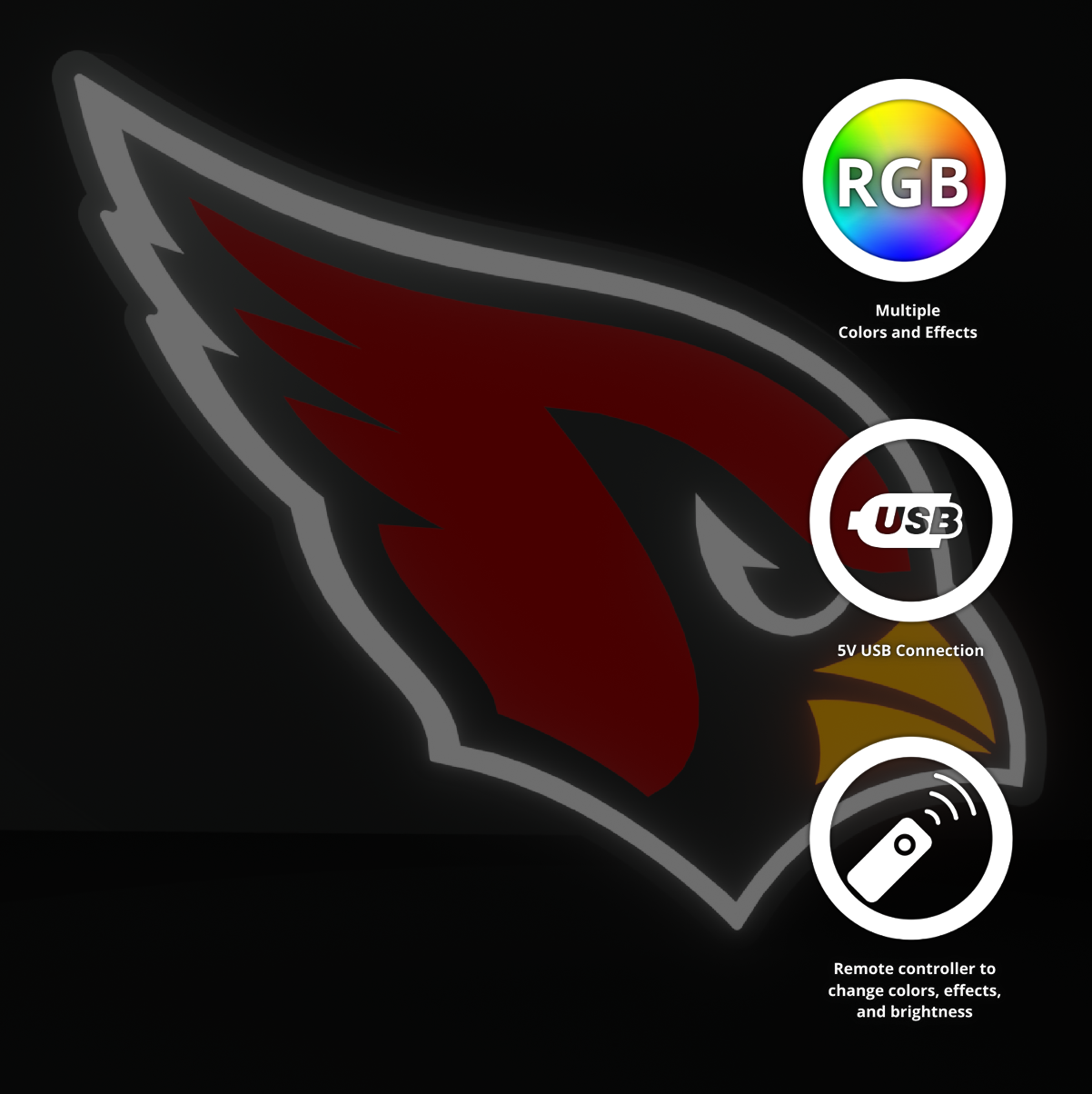 Arizona Cardinals Led Light Box NFC Team National Football League Display Sign