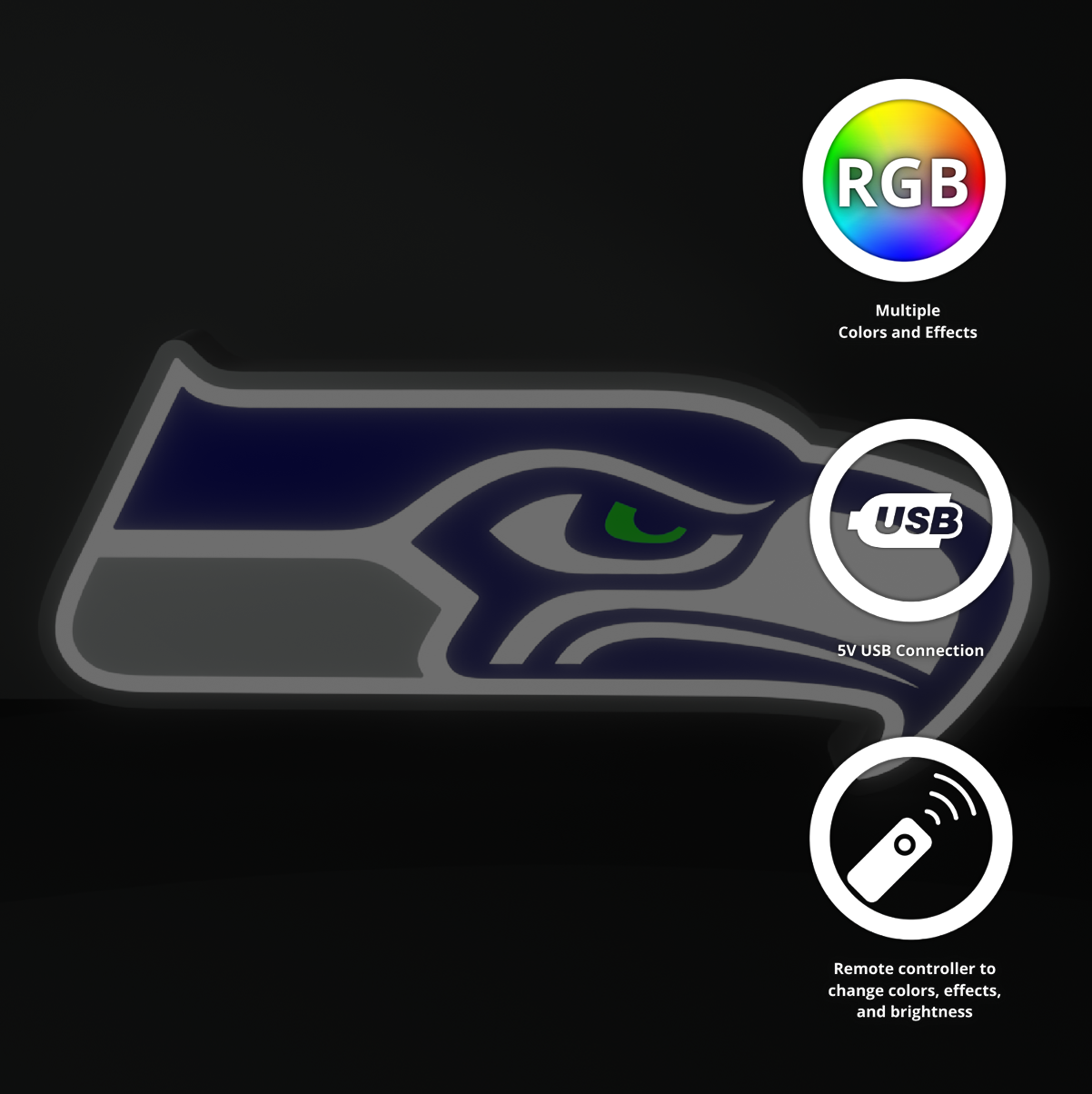 Seattle Seahawks Led Light Box NFC Team National Football League Display Sign