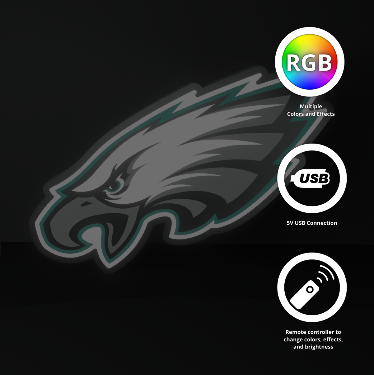 Philadelphia Eagles Led Light Box NFC Team National Football League Display Sign