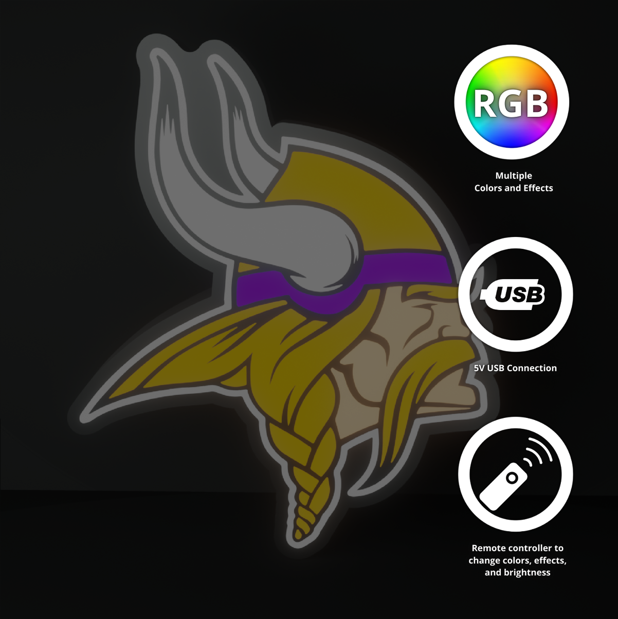 Minnesota Vikings Led Light Box NFC Team National Football League Display Sign