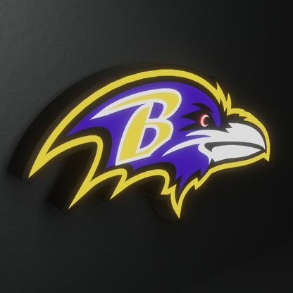 Baltimore Ravens Led Light Box AFC Team NFL National Football League Display Wall Sign