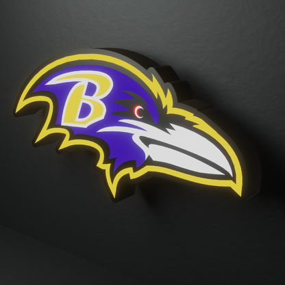 Baltimore Ravens Led Light Box AFC Team NFL National Football League Display Wall Sign