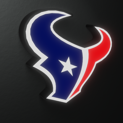 Houston Texans Led Light Box AFC Team NFL National Football League Display Wall Sign